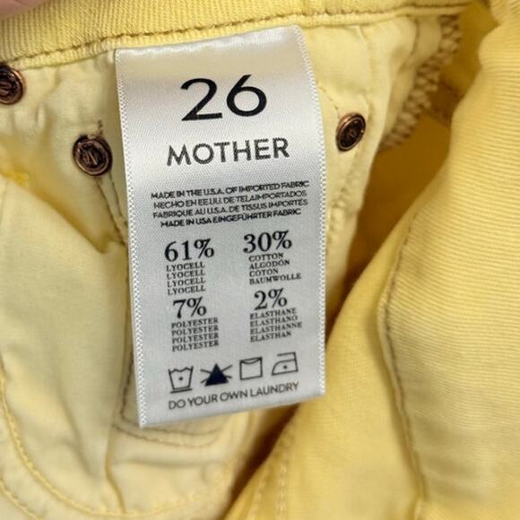 Mother The Looker Cropped Skinny in ‘Blinding Light’ Yellow Sz 26 - Picture 7 of 7